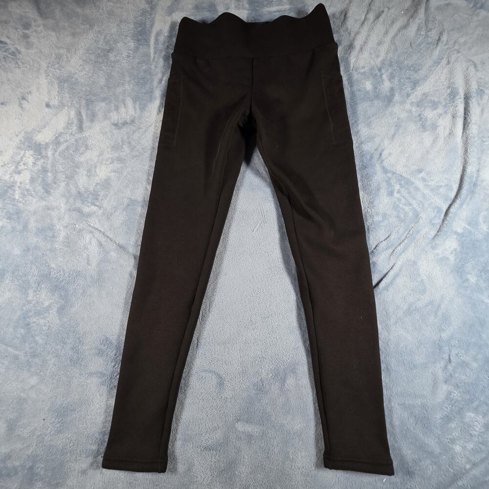 CVG Constantly Varied Gear Fleece Leggings Women L Black Pockets NWOT